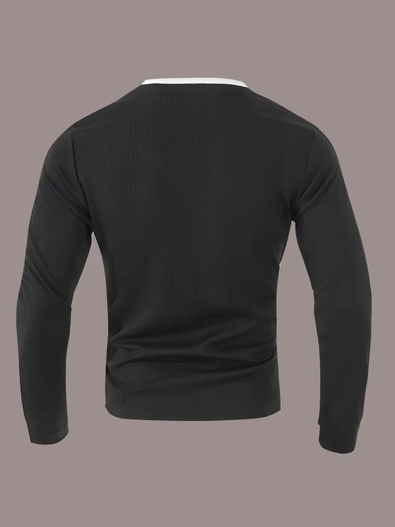Kyran | Waffle Long Sleeve Henley Shirt