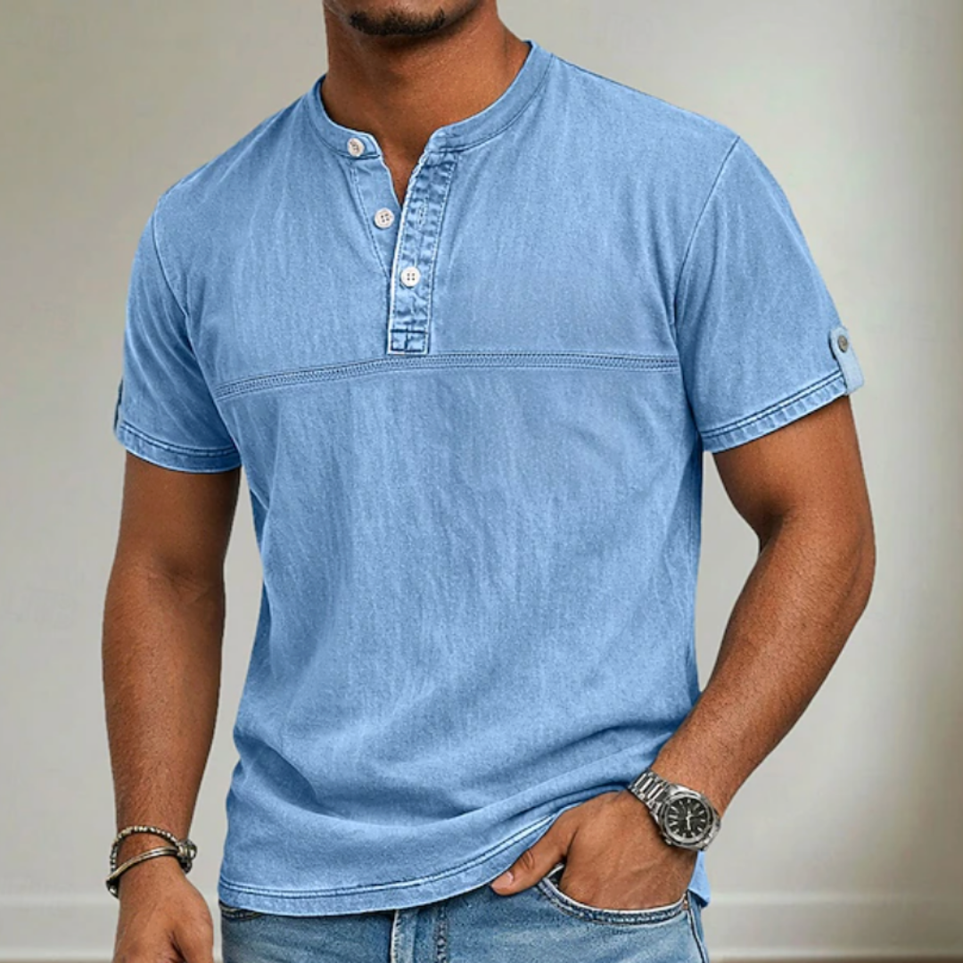 Noah | Stand Collar Short Sleeve Henley