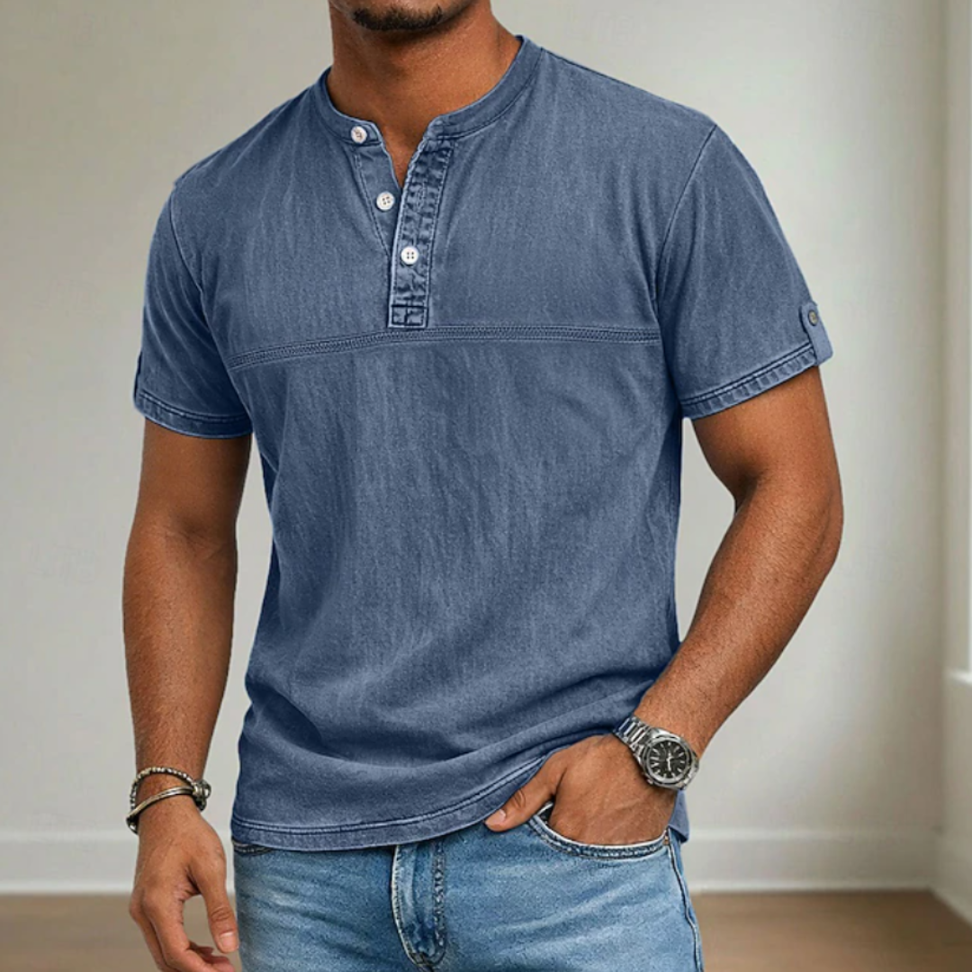 Noah | Stand Collar Short Sleeve Henley