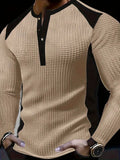 Kyran | Waffle Long Sleeve Henley Shirt