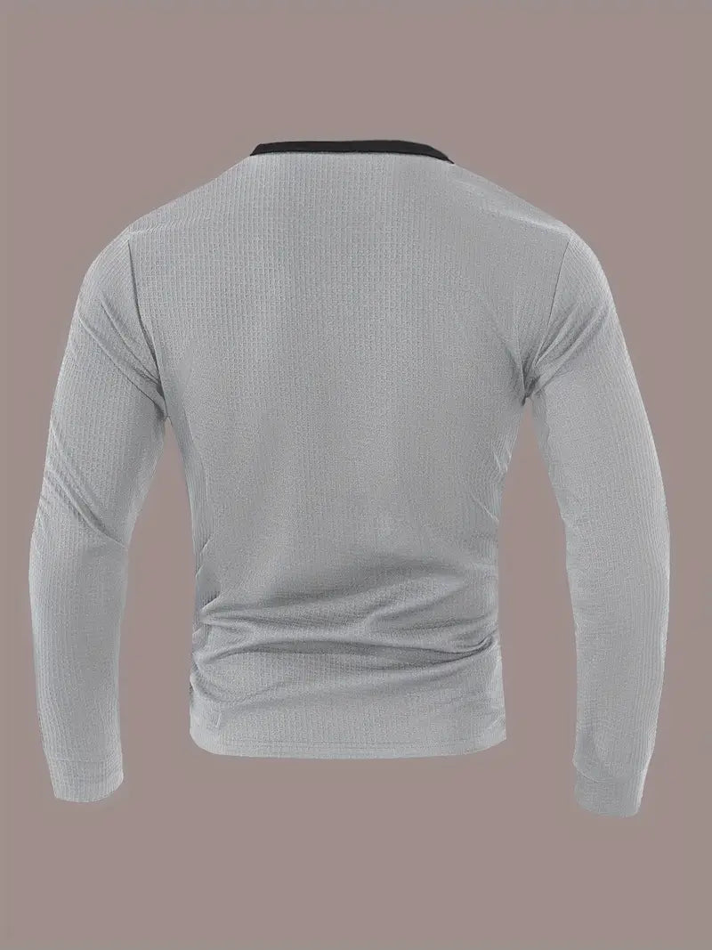 Kyran | Waffle Long Sleeve Henley Shirt