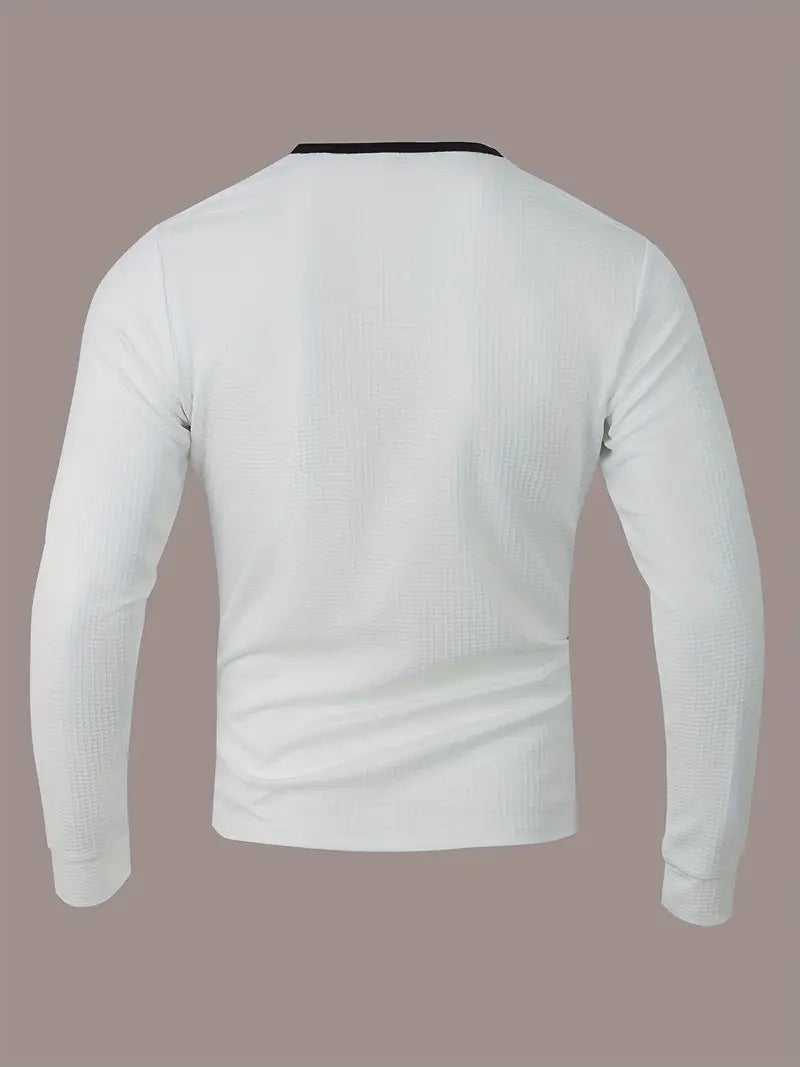 Kyran | Waffle Long Sleeve Henley Shirt